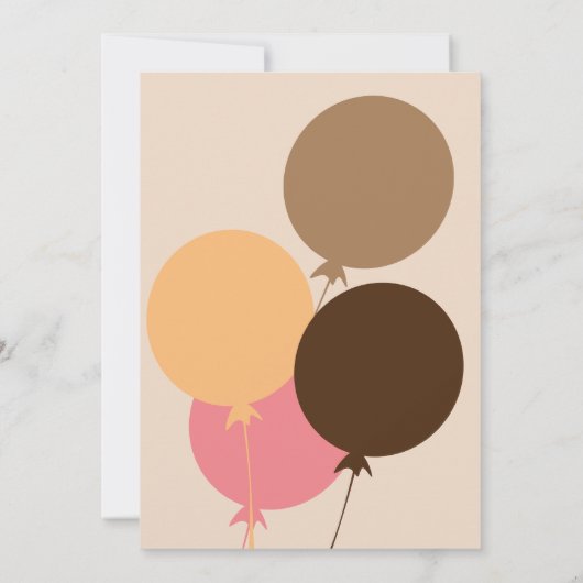 Retro Balloons Happy Birthday Surprise Party Kaart (Achterkant)