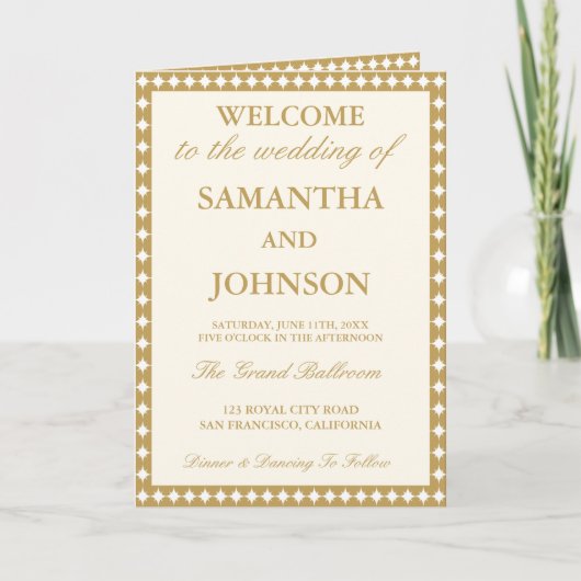 Retro Ballroom Vintage Ivory Wedding Program Programma (Voorkant)