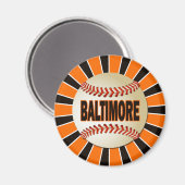 RETRO BALTIMORE BASEBALL MAGNEET (Voorkant / Achterkant)
