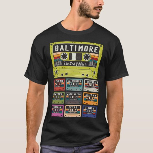 Retro Baltimore City T-shirt (Voorkant)