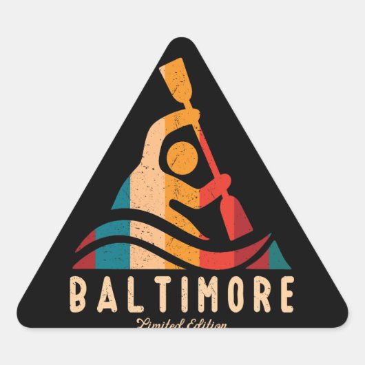 Retro Baltimore Kayaking Sticker (Voorkant)