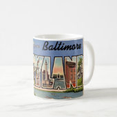 Retro Baltimore Maryland Welkom Mug Koffiemok (Voorkant rechts)