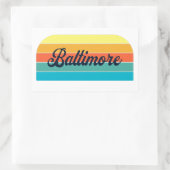 Retro Baltimore Rechthoekige Sticker (Tas)