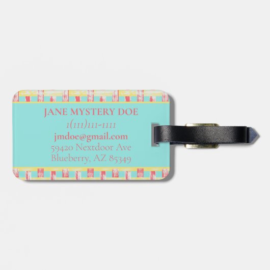 retro bamboe bagagelabel (Achterkant horizontaal)