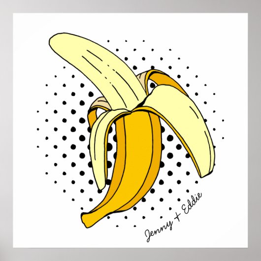 Retro Banana Comic Book Pop Art Poster (Voorkant)