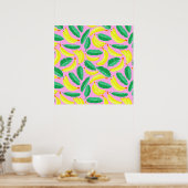 Retro Banana Pattern Poster (Keuken)