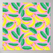 Retro Banana Pattern Poster (Voorkant)