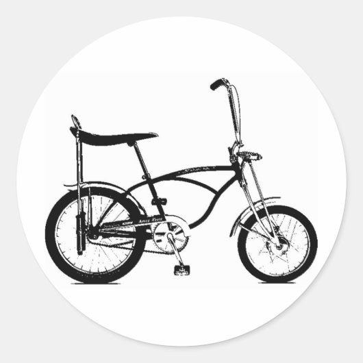 Retro Banana Seat Bike Ronde Sticker (Voorkant)