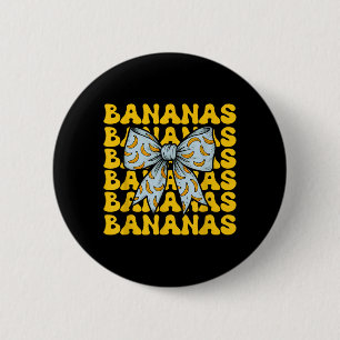 Retro Bananas Achternaam Coquette Strik Vrouwen Me Ronde Button 5,7 Cm