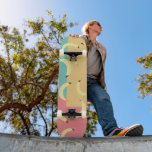 Retro Bananas Colorful Shapes Persoonlijk Skateboard<br><div class="desc">Pop Art Banana Art Skateboard</div>