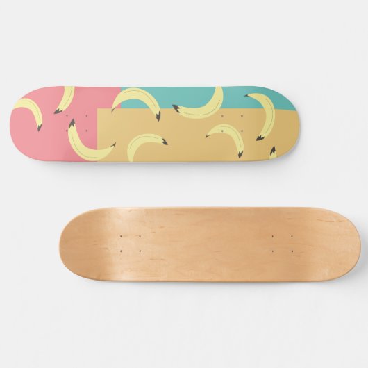 Retro Bananas Colorful Shapes Persoonlijk Skateboard (Horizontaal)