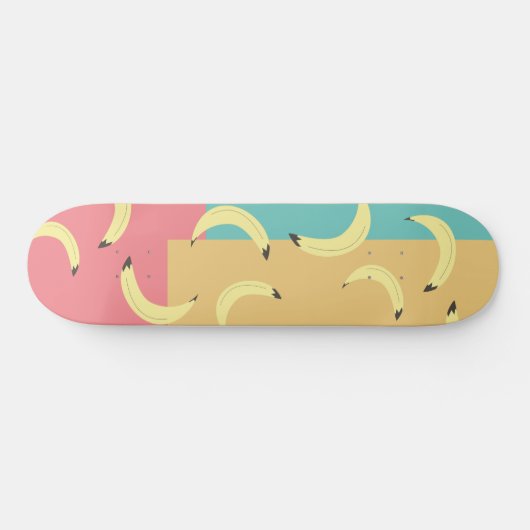 Retro Bananas Colorful Shapes Persoonlijk Skateboard (Horizontaal)