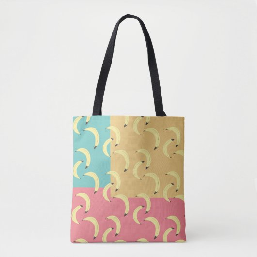 Retro Bananas Colorful Shapes Tote Bag (Voorkant)