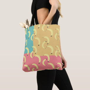 Retro Bananas Colorful Shapes Tote Bag