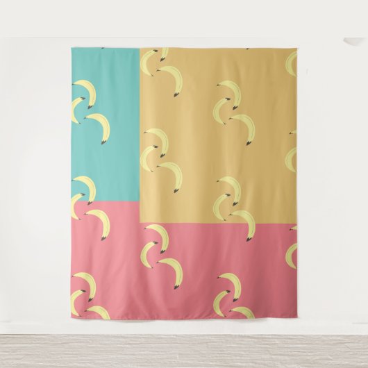 Retro Bananas Colorful Shapes Wandkleed (Voorkant)