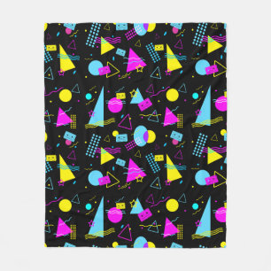 RETRO BAND KLEURRIJKE VORMEN  FLEECE DEKEN