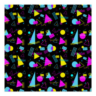 RETRO BAND KLEURRIJKE VORMEN  PERFECT POSTER