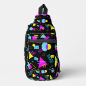 RETRO BAND KLEURRIJKE VORMEN SLING BAG (Voorkant)