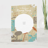 Retro Band Memorial Kaart | begrafenisprogramma (Voorkant)