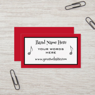 Retro Band Music Note Visitekaartjes