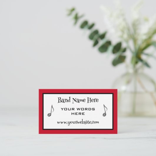 Retro Band Music Note Visitekaartjes (Staand voorkant)