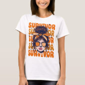 Retro Bandana Meisje Leukemie Overlevende T-shirt (Voorkant)