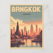 Retro Bangkok skyline - Thailand reisgeschenken Briefkaart (Voorkant)