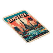 Retro Bangkok skyline - Thailand reisgeschenken Magneet (Rechterzijde)