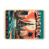 Retro Bangkok skyline - Thailand reisgeschenken Magneet (Horizontaal)