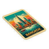 Retro Bangkok skyline - Thailand reisgeschenken Magneet (Rechterzijde)