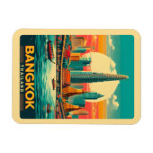 Retro Bangkok skyline - Thailand reisgeschenken Magneet (Horizontaal)