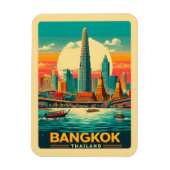 Retro Bangkok skyline - Thailand reisgeschenken Magneet (Verticaal)