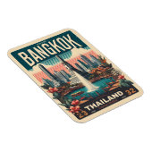 Retro Bangkok skyline - Thailand reisgeschenken Magneet (Rechterzijde)