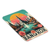 Retro Bangkok skyline - Thailand reisgeschenken Magneet (Rechterzijde)