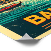 Retro Bangkok skyline - Thailand reisgeschenken Poster (Hoek)