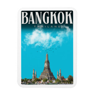 Retro Bangkok stad Wat Aru- Thailand reizen cadea Magneet