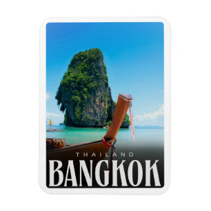 Retro Bangkok stadsgezicht - Thailand reisgeschenk Magneet