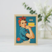Retro Banketbakker Pin-Up  Briefkaart (Staand voorkant)