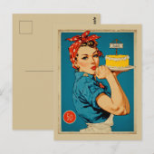 Retro Banketbakker Pin-Up  Briefkaart (Voorkant / Achterkant)