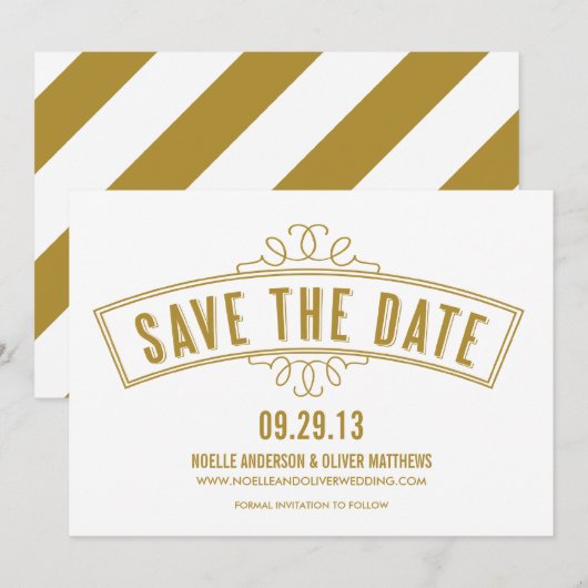 RETRO BANNER | AANKONDIGING OM DE DATUM TE BEWAREN (Voorkant / Achterkant)