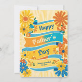 Retro Banner Floral Happy Vaderdag Kaart (Voorkant)