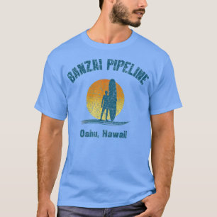 Retro Banzai Pipeline Surfer Oahu Hawaii T-shirt