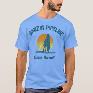 Retro Banzai Pipeline Surfer Oahu Hawaii T-shirt