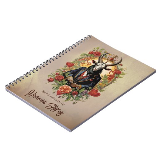 Retro Baphomet Hearts Rozen Tarot Journal Notitieboek (Linkerzijde)