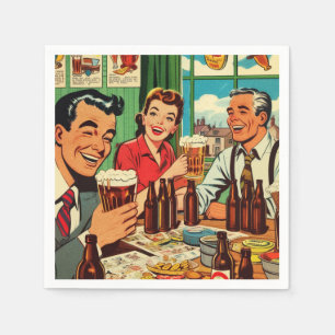 Retro Bar Bier Strips Servet
