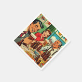 Retro Bar Bier Strips Servet (Hoek)