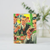 Retro Bar Drink stripillustratie Briefkaart (Staand voorkant)
