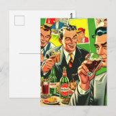 Retro Bar Drink stripillustratie Briefkaart (Voorkant / Achterkant)