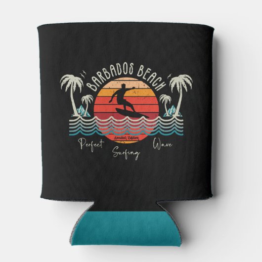 Retro Barbados Beach Blikjeskoeler (Achterkant)