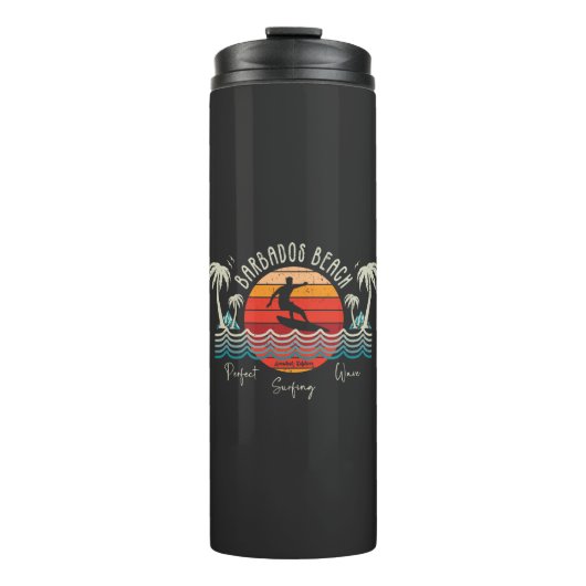 Retro Barbados Beach Thermosbeker (Voorkant)